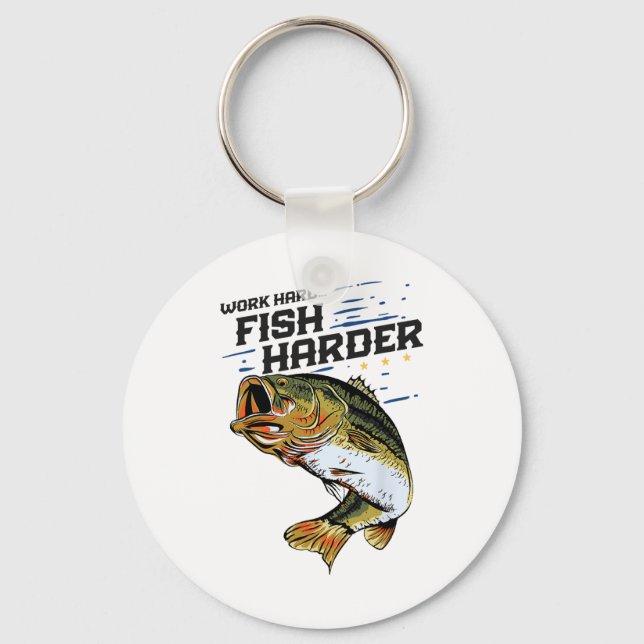 Chaveiro Trabalhe Duro Pescando Mais Engraçado B Pesca Pesc (Frente)