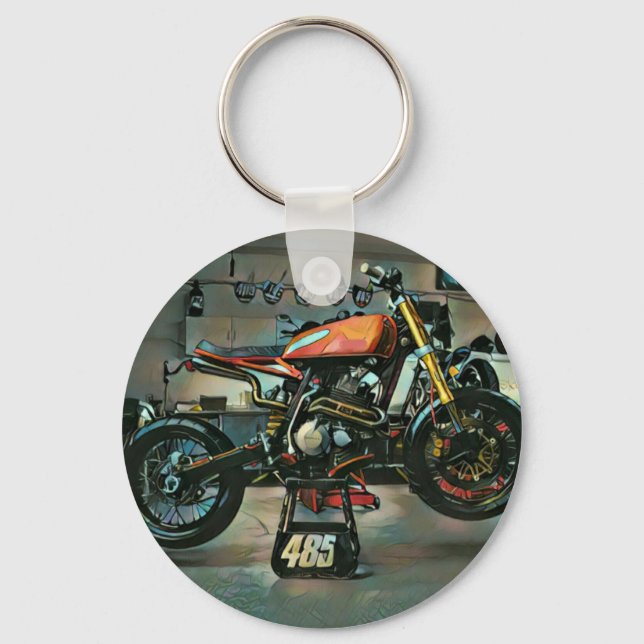 Chaveiro trabalho de arte de motocicleta vintage (Frente)