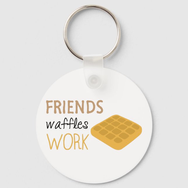 Chaveiro Trabalho de Waffles de Amigos (Frente)