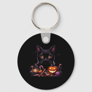 Chaveiro Traje de Gato de Halloween Engraçado Gato Abóbora