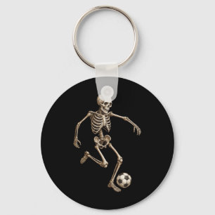 Chaveiro Traje de Halloween de Futebol Esqueleto Retro Engr