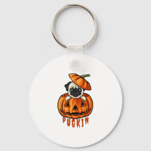 Chaveiro Traje de Pugkin de Abóbora de Halloween para Cacho