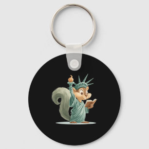 Chaveiro Traje Patriótico De Esquilo Cute Para Liberdade De