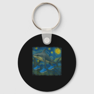 Chaveiro Tralalalero Tralala Funny Shark Van Gogh Starry Ni