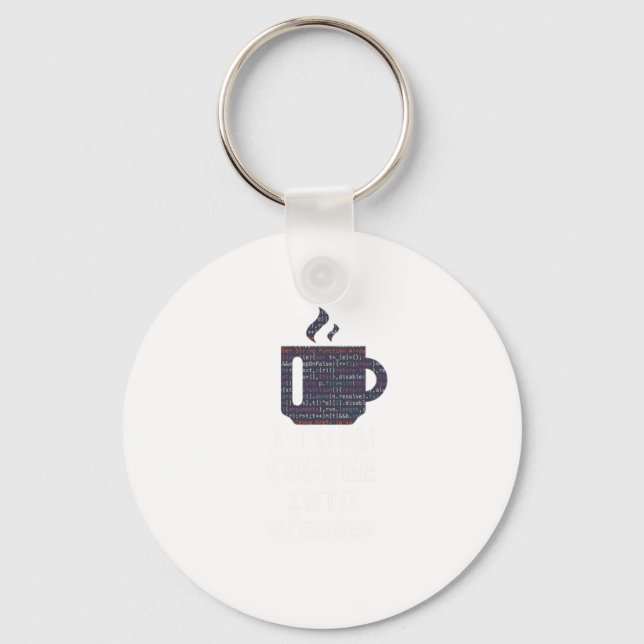 Chaveiro Transformo Café Em Codificação De Programador De C (Frente)