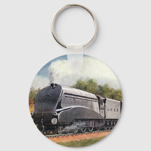 Chaveiro Transporte Vintage, Trem Bala Prateado Moderno