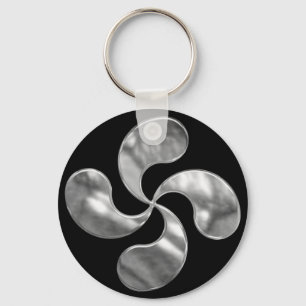 Chaveiro transversal Basque de prata