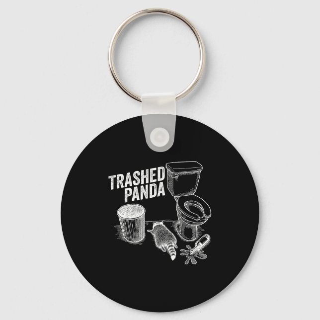 Chaveiro Trashed Panda Funny Drunk Racoon  (Frente)