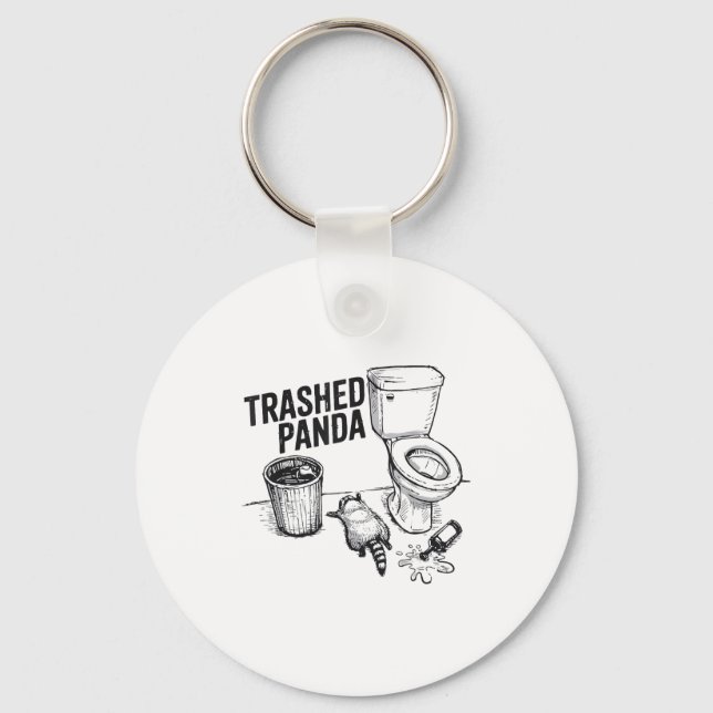 Chaveiro Trashed Panda Funny Drunk Racoon  (Frente)