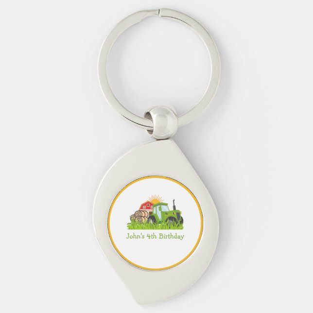 Chaveiro Trator Verde | Decoração de Aniversário com Tema d (Frente)