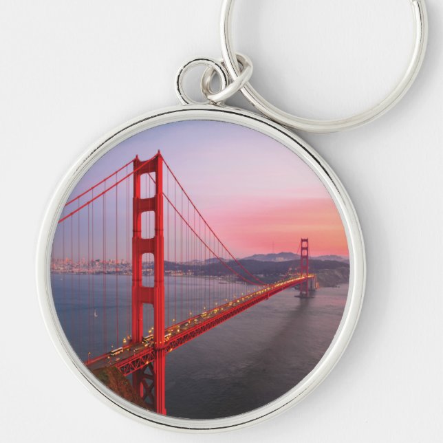 Chaveiro travesseiro decorativo da ponte ouro (Frente)
