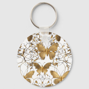 Chaveiro Travesseiro decorativo Dourado da borboleta: