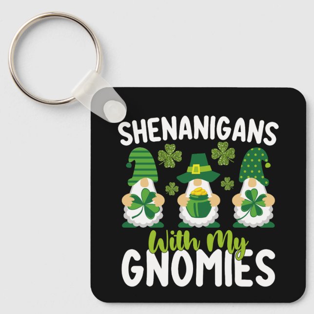 Chaveiro Travessuras Com Meus Gnomos Gnome Dia de São Patrí (Frente)