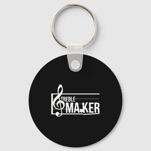 Chaveiro Treble Maker Pun Funny Marching Band Music Lover E (Frente)