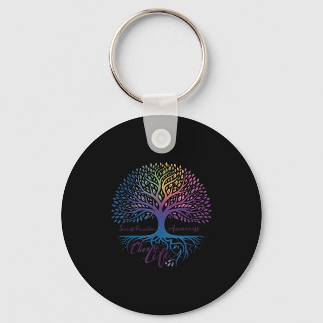 Chaveiro Tree Of Life Choose Life Suicide Prevention Awaren (Frente)