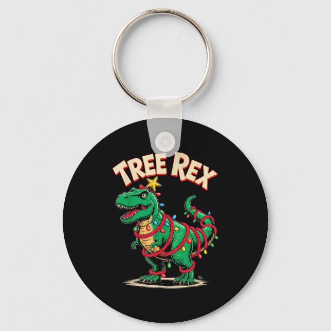Chaveiro Tree Rex Christmas Costume T-rex Dinosaur Xmas Lig (Frente)