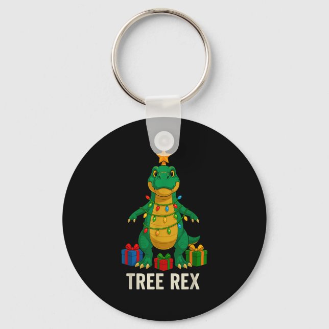 Chaveiro Tree Rex Dinossauro Engraçado Natal  (Frente)
