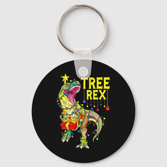 Chaveiro Tree Rex! Divertido Paleontólogo de Natal  (Frente)