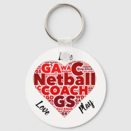 Chaveiro Treinador de Netball Inspiracional para Design do 