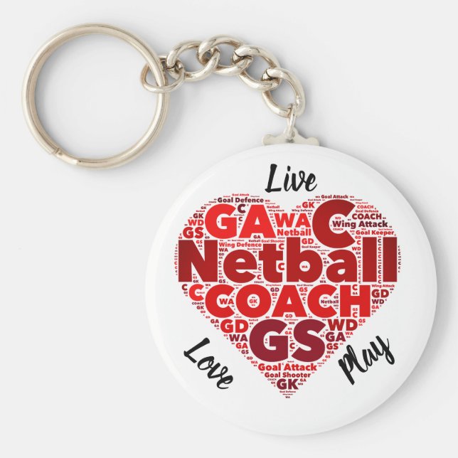 Chaveiro Treinador de Netball Inspiracional para Design do  (Frente)