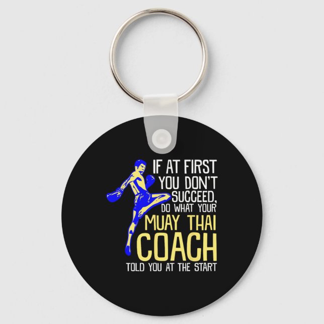 Chaveiro Treinador engraçado de Muay Thai Design de boxe (Frente)