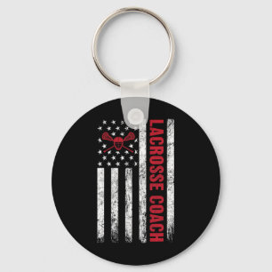 Chaveiro Treinador Lacrosse American Flag Lax Lover Lacross