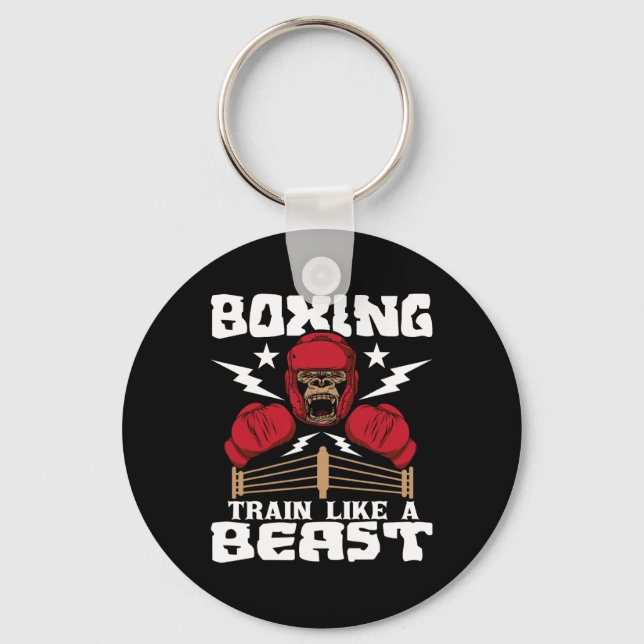 Chaveiro Treinamento de Boxe Como uma Fera - Kickboxing Kic (Frente)