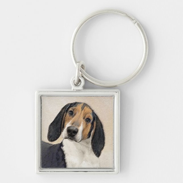 Chaveiro Treing Walker Coonhound Painting - Arte Original (Frente)