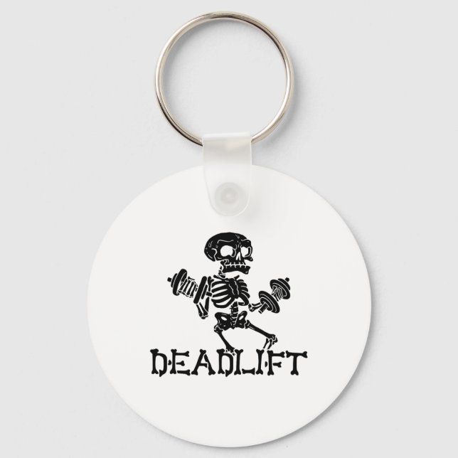 Chaveiro Treino de Esqueleto de Halloween com Levantamento  (Frente)