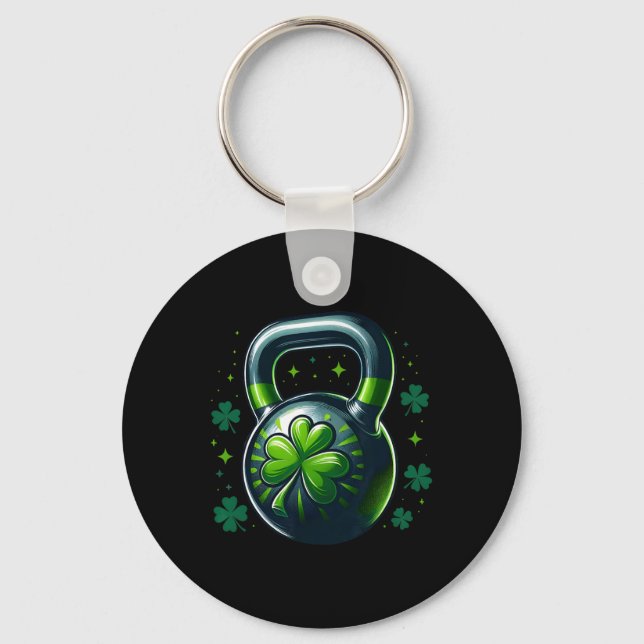 Chaveiro Treino de ginásio Kettlebell Shamrock St Patricks  (Frente)