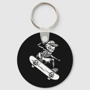 Chaveiro Trem de skate de Halloween Esqueleto Trem de skate