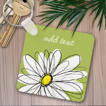 Chaveiro Trendy Daisy Floral Illustração - limão e amarelo<br><div class="desc">Uma peça de arte dúzia e caprichosa,  hipster. Você pode adicionar um nome,  monograma ou outro texto personalizado. Se você precisar mover a arte ao redor,  clique no botão personalizar para fazer alterações.</div>