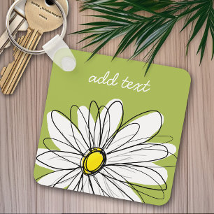 Chaveiro Trendy Daisy Floral Illustração - limão e amarelo