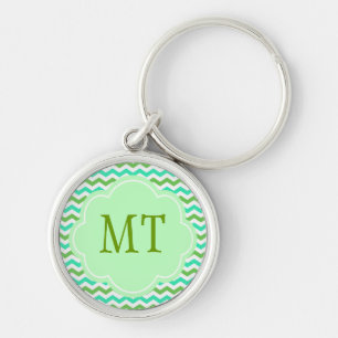 Chaveiro Trendy, moderno e fresco, verde-chevron zigzag