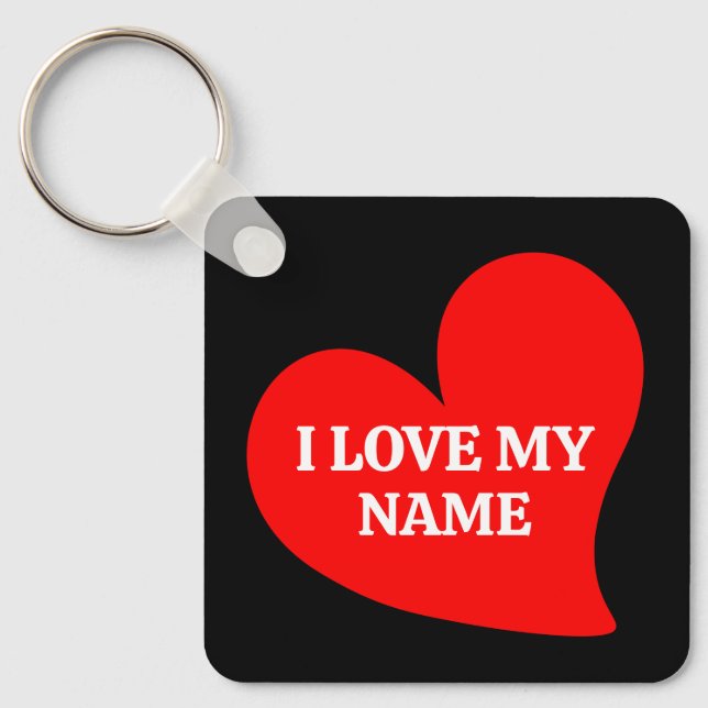 CHAVEIRO TRENDY RED HEART EU AMO MEU NAMORADOS ROMÂNTICO (Frente)