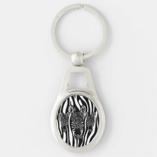 Chaveiro Trendy Zebra Herd na Impressão Zebra