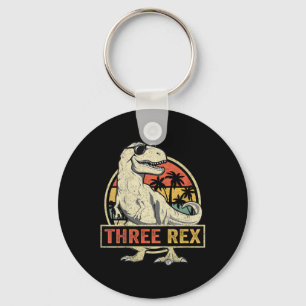 Chaveiro Três aniversário de 3 anos Rex Camisas Terceiro Di