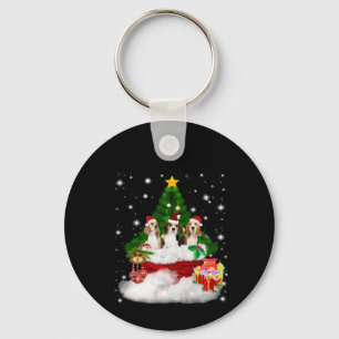Chaveiro Três Beagles Papai Noel com Árvore de Natal