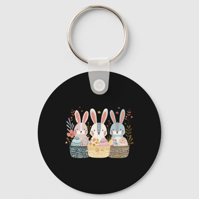 Chaveiro Três Bunny Easter Bunny Orelhas de Coelho Gráfico  (Frente)