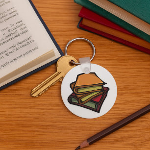 Chaveiro Três Livros Antigos Empilhados Juntos