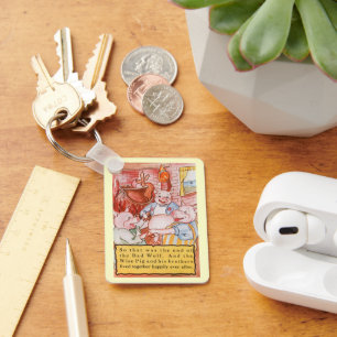 Chaveiro Três Pequenos Porcos Lobo Cozinhar, Vintage Fairy