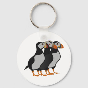 Chaveiro Três Puffin em pé