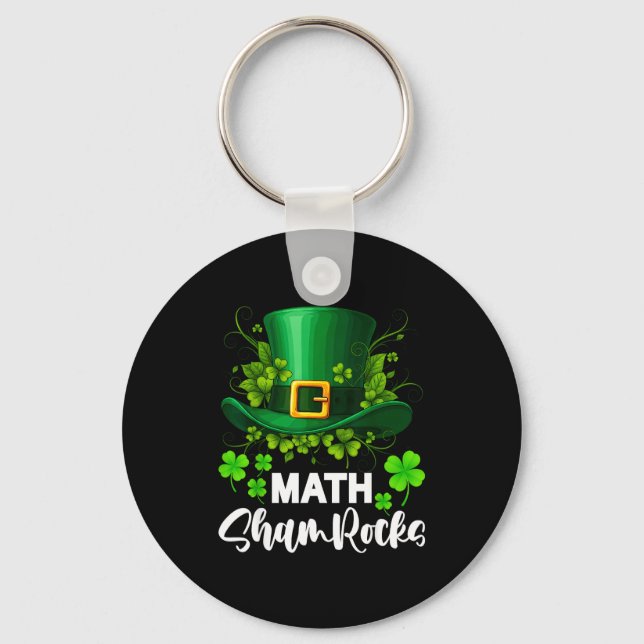 Chaveiro Trevo de Matemática Dia de São Patrício Escola  (Frente)