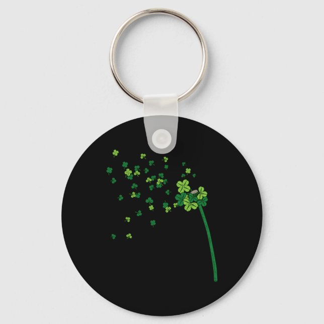 Chaveiro Trevo de Shamrock Folha de Trevo St. Patrick Irlan (Frente)