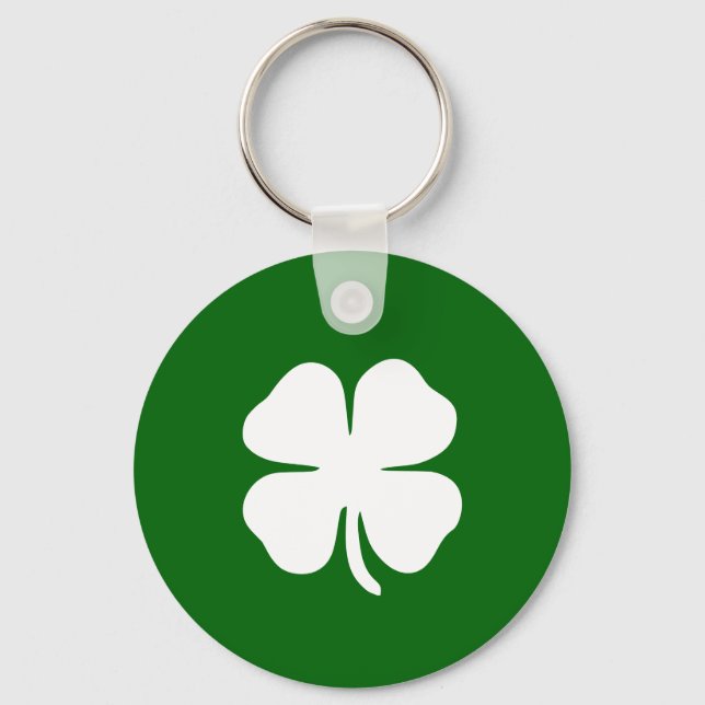 Chaveiro Trevo Irlandês Verde Personalizado (Frente)