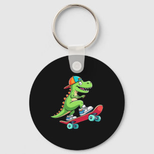 Chaveiro Trex Skateboarder Dino Dinossauro Patinando Skate