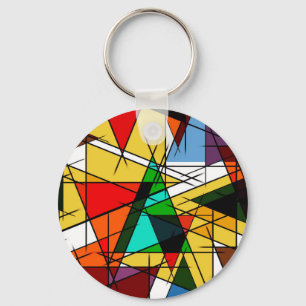 Chaveiro Triângulo Moderno Colorido Geométrico