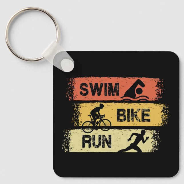 Chaveiro Triathlon - Natação Bike Run (Frente)