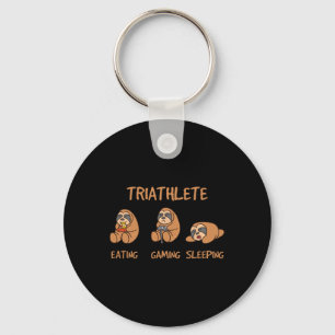 Chaveiro Triatleta engraçado Sloth de jogos jogando videoga