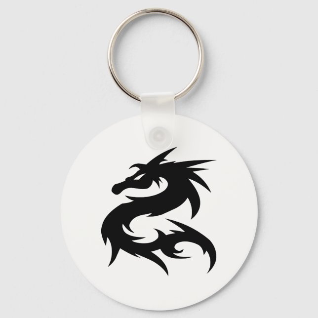 Chaveiro Tribal Dragon Silhouette (Frente)